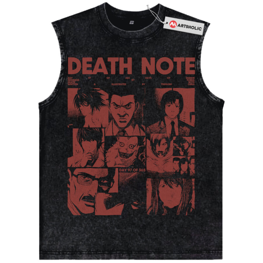 Alternative view of Death Note Tank Top, Anime Tank Top, Vintage Tank Top