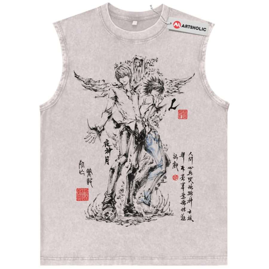Alternative view of Death Note Tank Top, Anime Tank Top, Vintage Tank Top