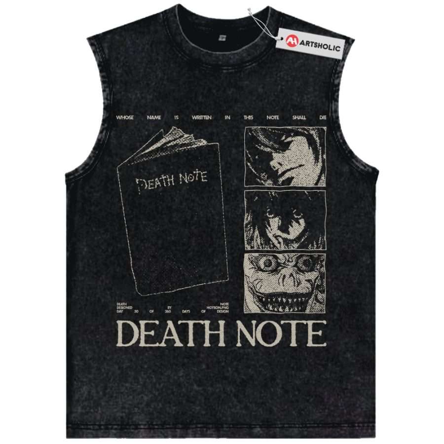 Alternative view of Death Note Tank Top, Anime Tank Top, Vintage Tank Top