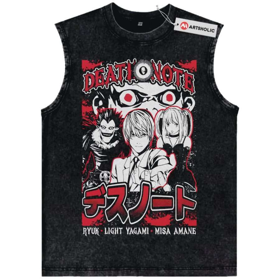 Alternative view of Death Note Tank Top, Anime Tank Top, Vintage Tank Top