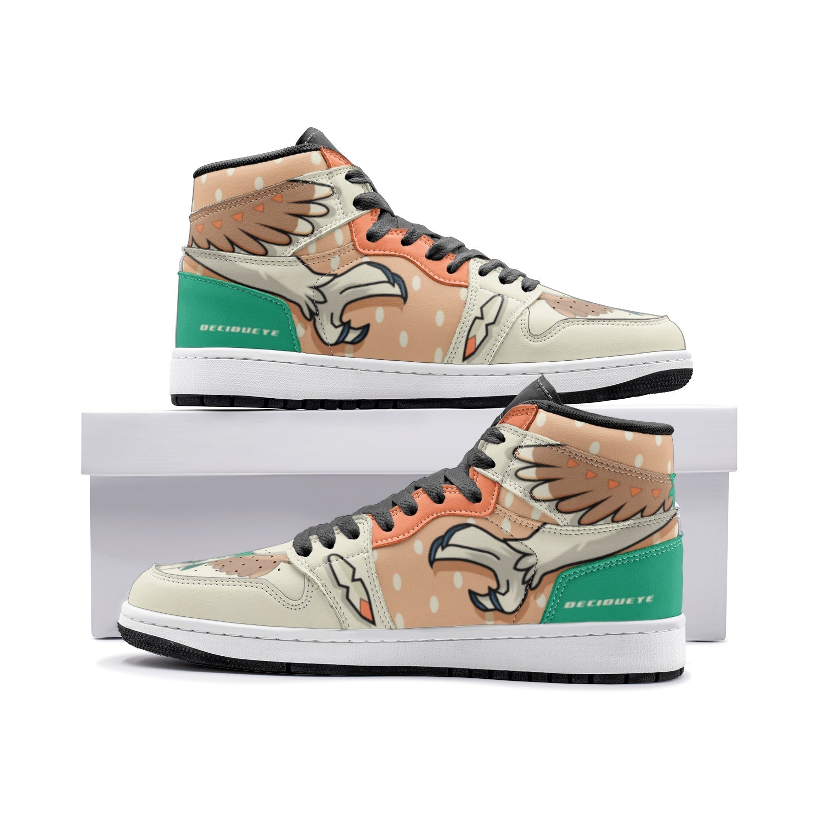 Decidueye Pokemon Custom Sneaker Mid 1 Basketball Shoes - Otaku Hall