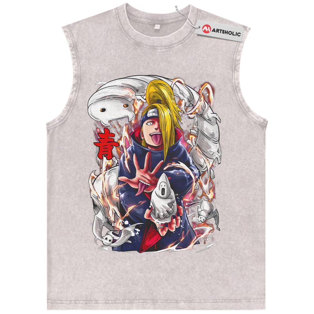 Alternative view of Deidara Tank Top, Naruto Tank Top, Anime Tank Top, Vintage Tank Top