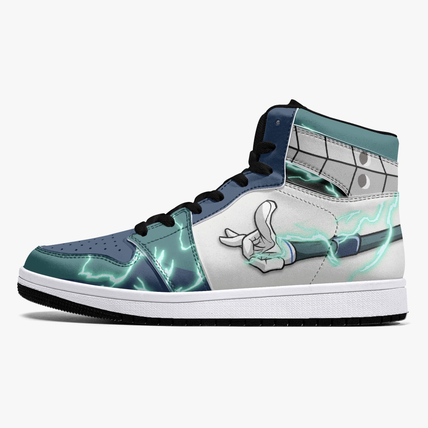 Alternative view of Deku and Bakugo My Hero Academia Custom Sneaker Mid 1 Basketball Shoes - Otaku Hall