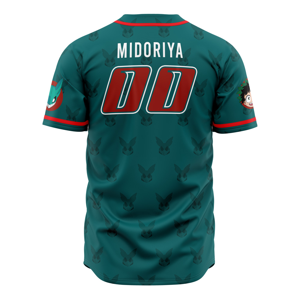 Alternative view of Deku My Hero Academia Custom Baseball Jersey - Otaku Hall