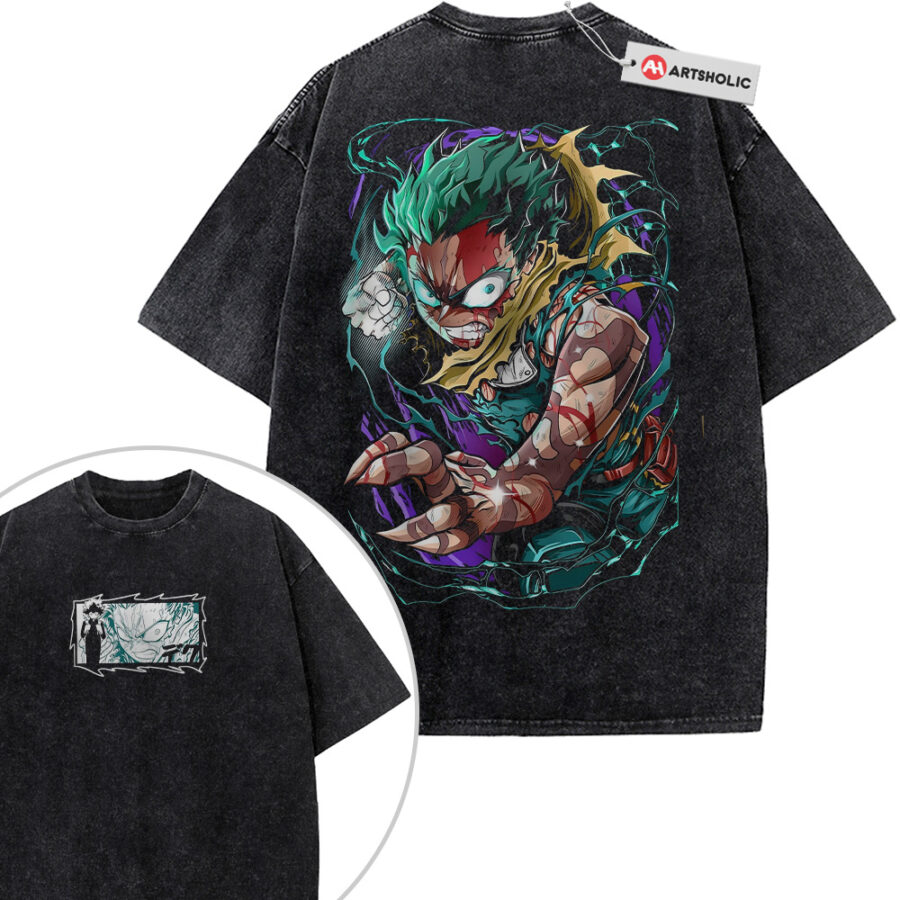 Alternative view of Deku Shirt, Izuki Midoriya Shirt, MHA Shirt, Anime Shirt, Vintage T-Shirt 2-Sided