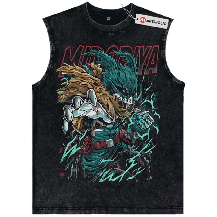 Alternative view of Deku Tank Top, Izuku Midoriya Tank Top, MHA Tank Top, Anime Tank Top, Vintage Tank Top