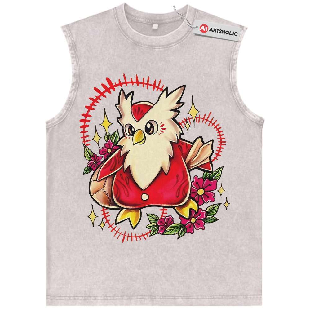 Alternative view of Delibird Tank Top, Pokemon Tank Top, Anime Tank Top, Vintage Tank Top
