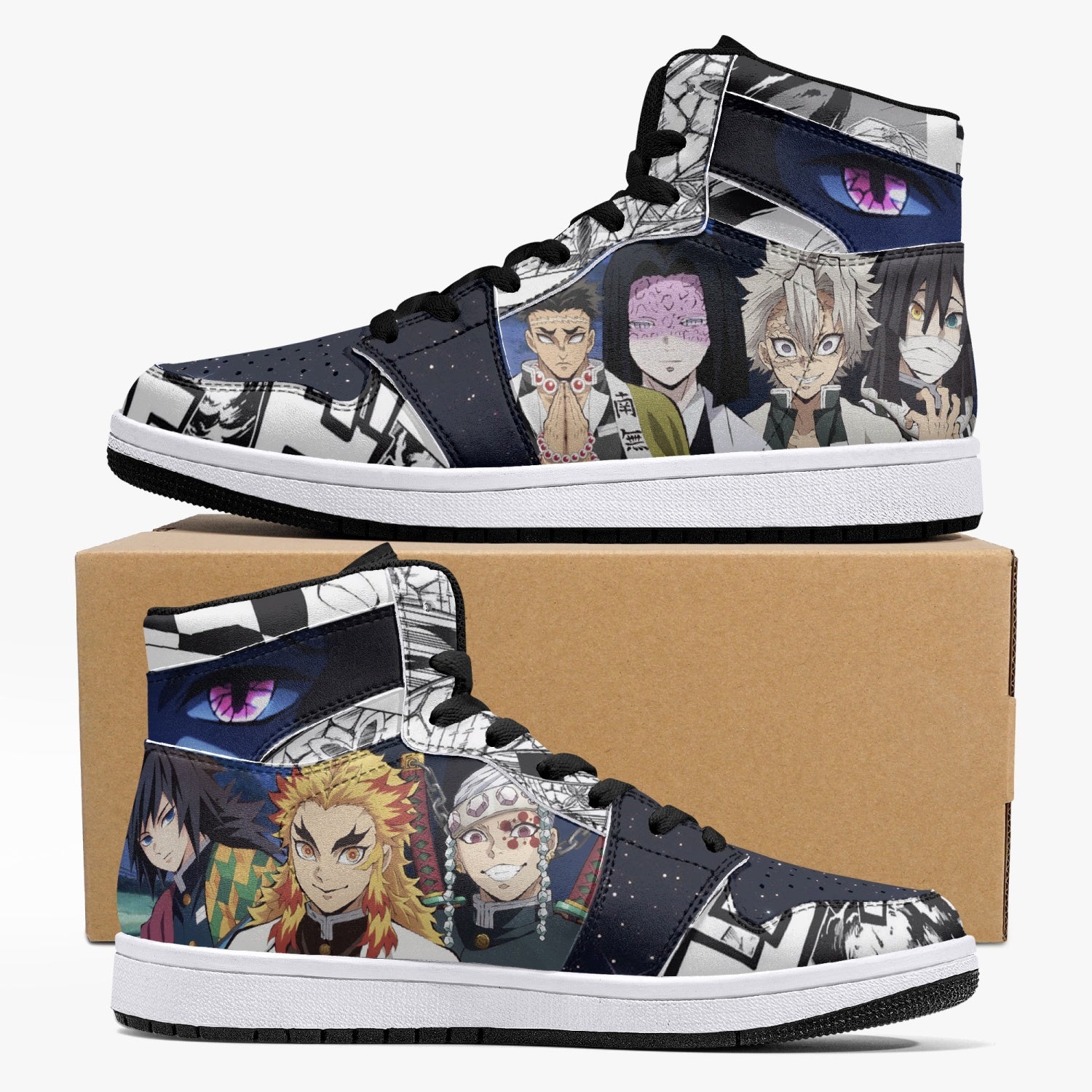 Demon Slayer Characters Custom Sneaker Mid 1 Basketball Shoes - Otaku Hall