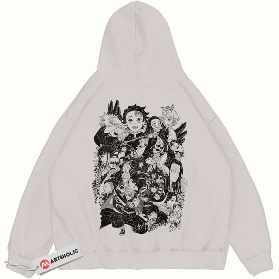 Alternative view of Demon Slayer Hoodie, Anime Hoodie, Vintage Hoodie