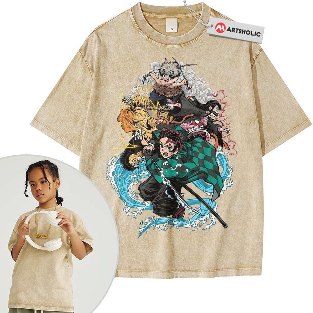 Alternative view of Demon Slayer Shirt For Kids, Anime Shirt For Kids, Vintage Tee For Kids