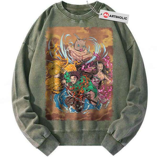 Alternative view of Demon Slayer Sweatshirt, Anime Sweatshirt, Vintage Sweater
