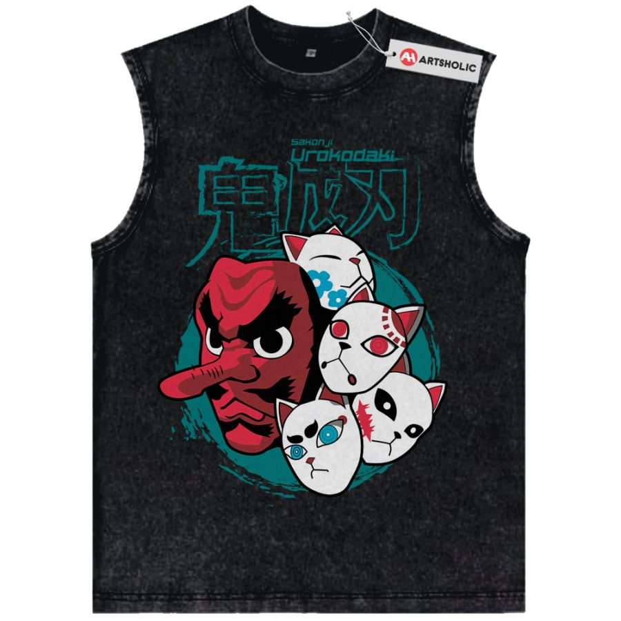 Alternative view of Demon Slayer Tank Top, Anime Tank Top, Vintage Tank Top