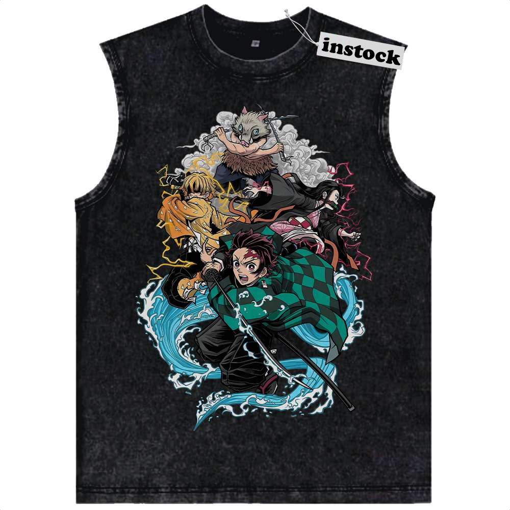 Demon Slayer Tank Top, Anime Tank Top, Vintage Tank Top