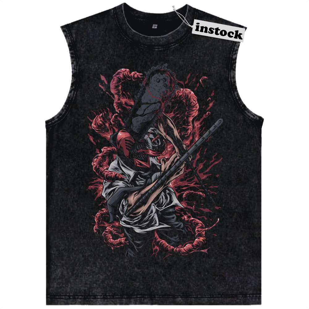 Denji - Chainsaw Devil Tank Top, Chainsaw Man Tank Top, Anime Tank Top, Vintage Tank Top
