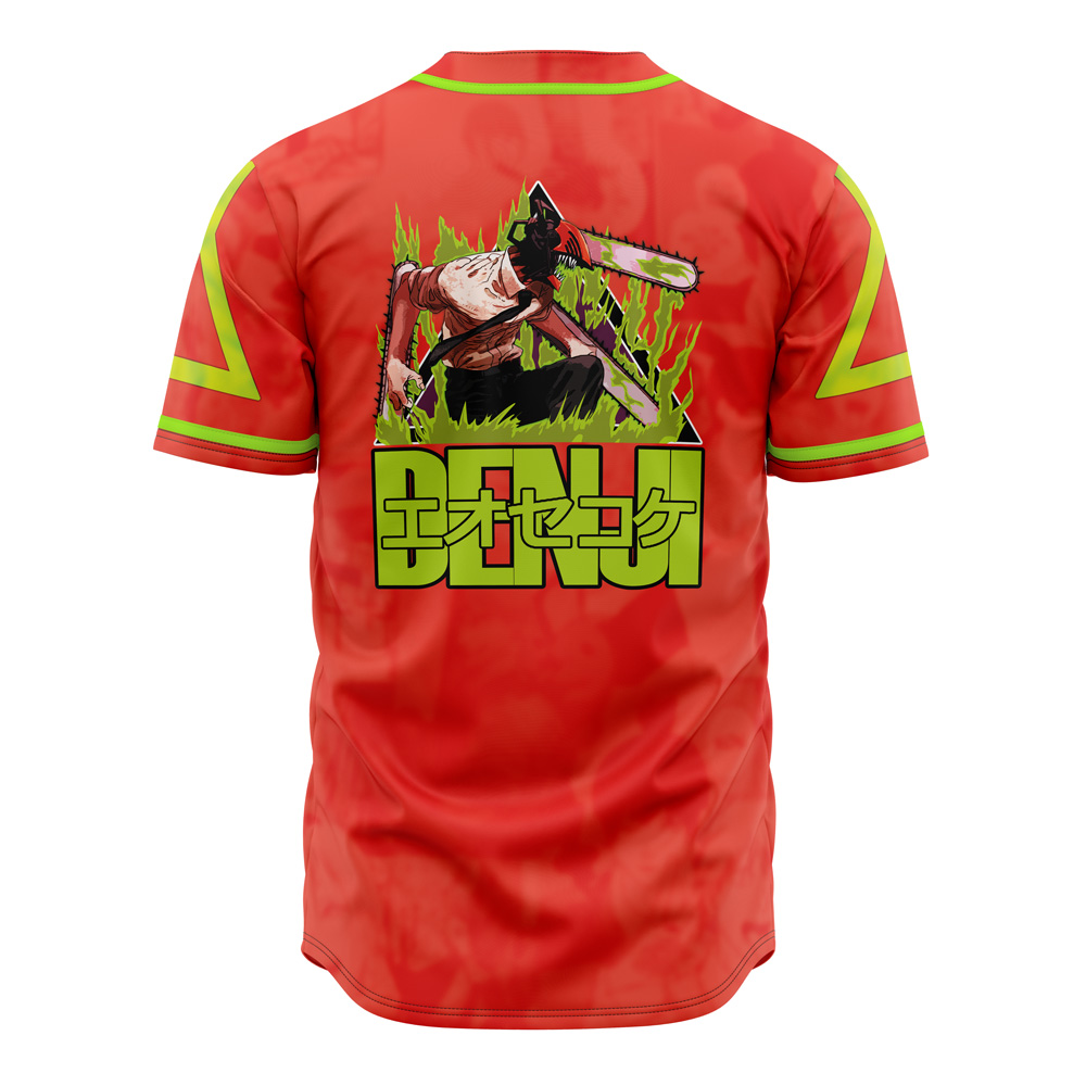 Alternative view of Denji Chainsaw Man Custom Baseball Jersey - Otaku Hall