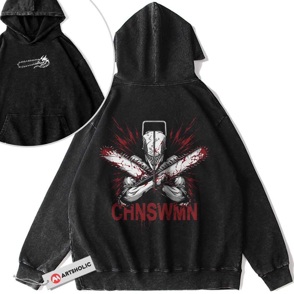 Denji Hoodie, Chainsaw Man Hoodie, Anime Hoodie, Vintage Hoodie 2-Sided