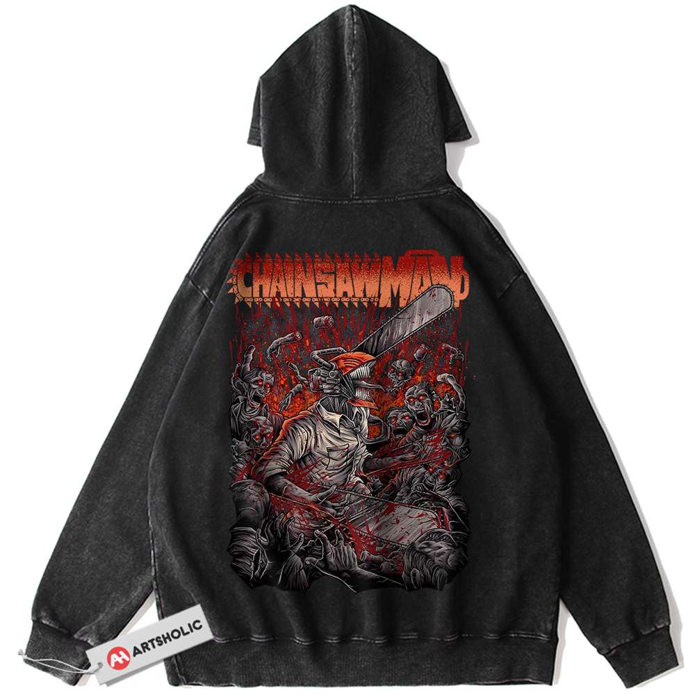 Denji Hoodie, Chainsaw Man Hoodie, Anime Hoodie, Vintage Hoodie