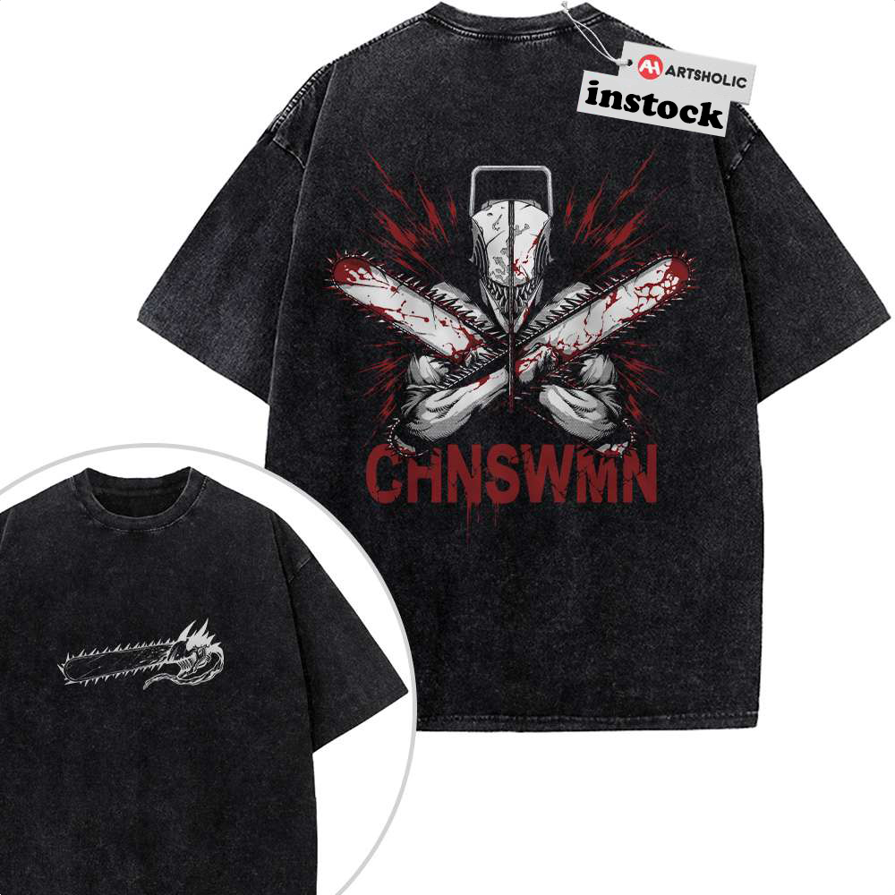Denji Shirt, Chainsaw Man Shirt, Anime Shirt, Vintage T-Shirt 2-Sided