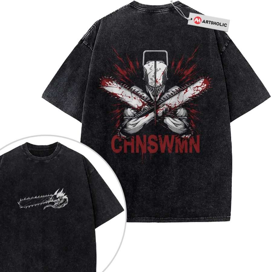 Alternative view of Denji Shirt, Chainsaw Man Shirt, Anime Shirt, Vintage T-Shirt 2-Sided