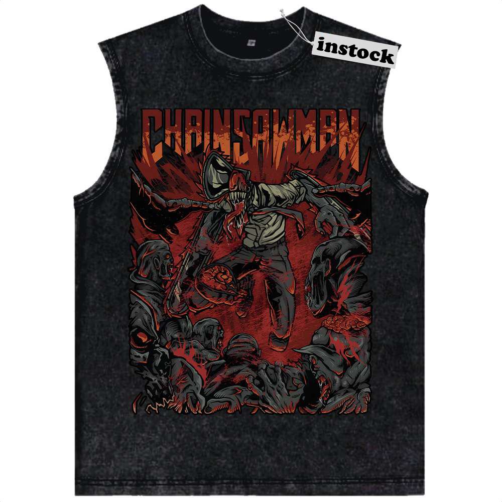 Denji Tank Top, Chainsaw Man Tank Top, Anime Tank Top, Vintage Tank Top