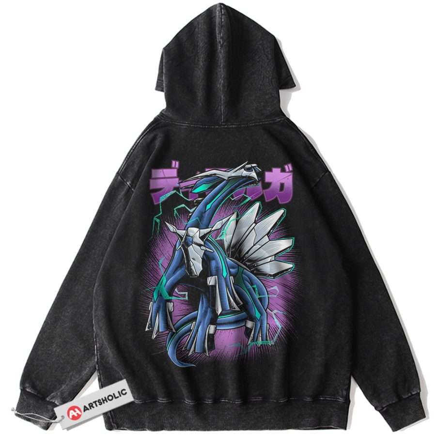 Alternative view of Dialga Hoodie, Pokemon Hoodie, Anime Hoodie, Vintage Hoodie