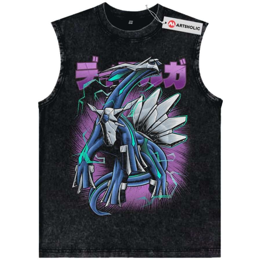 Alternative view of Dialga Tank Top, Pokemon Tank Top, Anime Tank Top, Vintage Tank Top