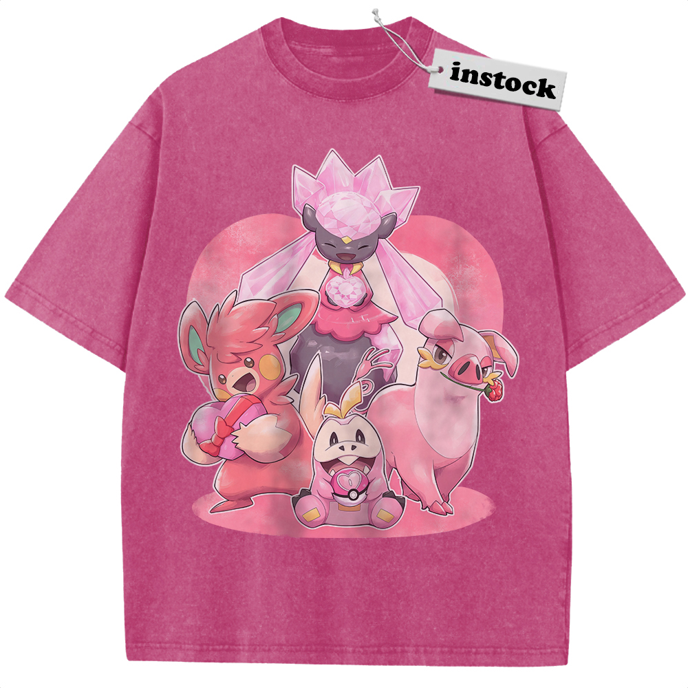 Diancie Shirt, Skitty Shirt, Fuecoco Shirt, Lechonk Shirt, Pokemon Shirt, PKM Shirt, Valentine's Day Shirt, Anime Shirt, Vintage Tee