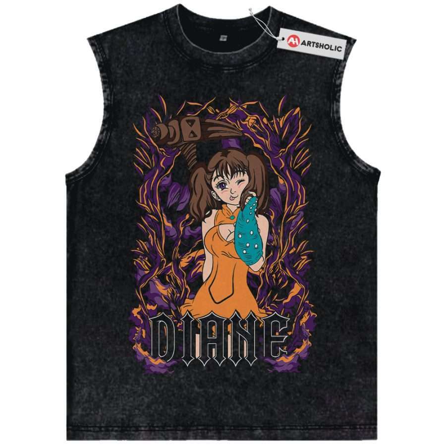Alternative view of Diane Tank Top, Seven Deadly Sins Tank Top, Anime Tank Top, Vintage Tank Top
