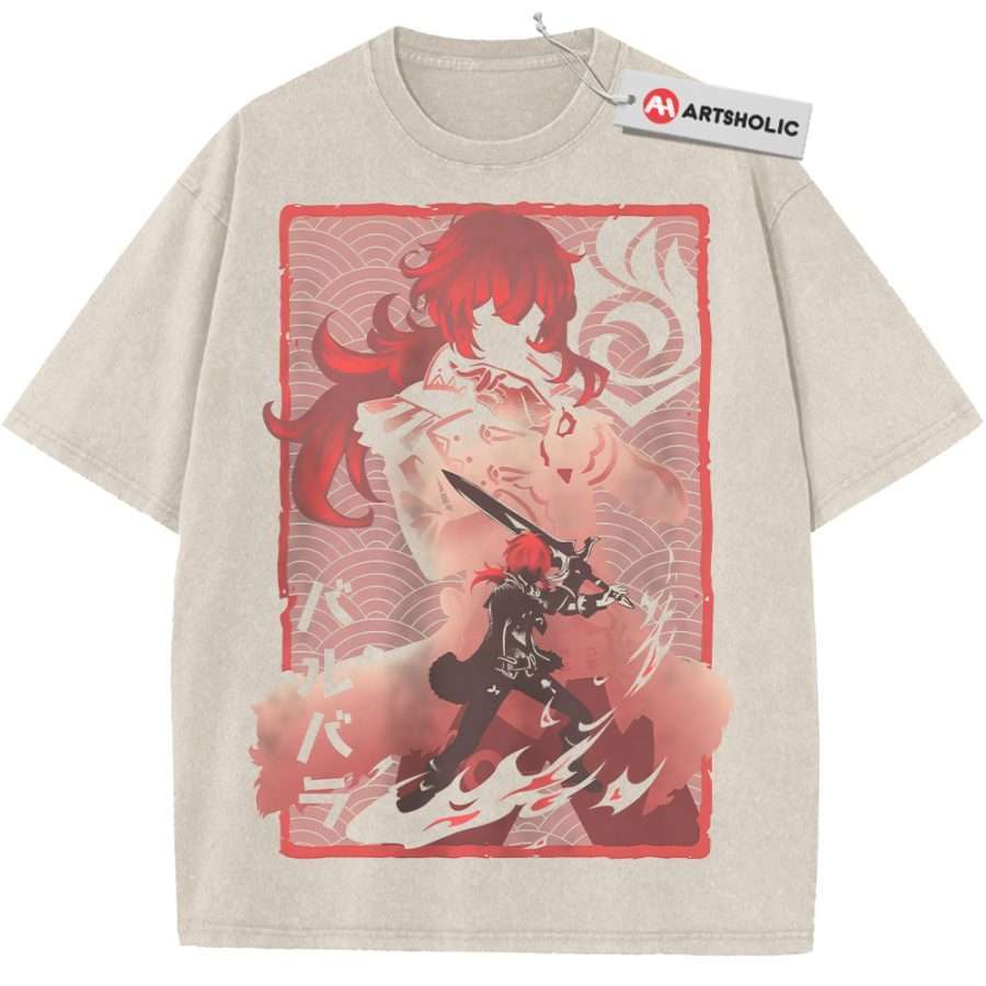 Alternative view of Diluc Shirt, Genshin Impact Shirt, Game Shirt, Vintage T-Shirt