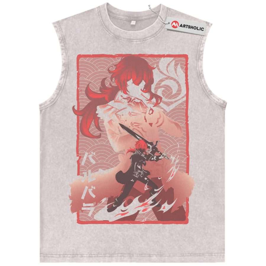 Alternative view of Diluc Tank Top, Genshin Impact Tank Top, Game Tank Top, Vintage Tank Top