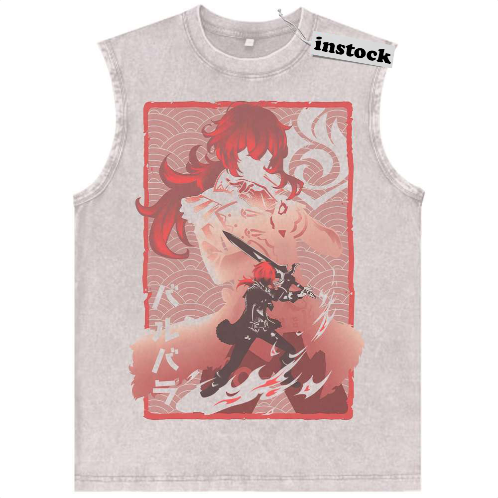 Diluc Tank Top, Genshin Impact Tank Top, Game Tank Top, Vintage Tank Top