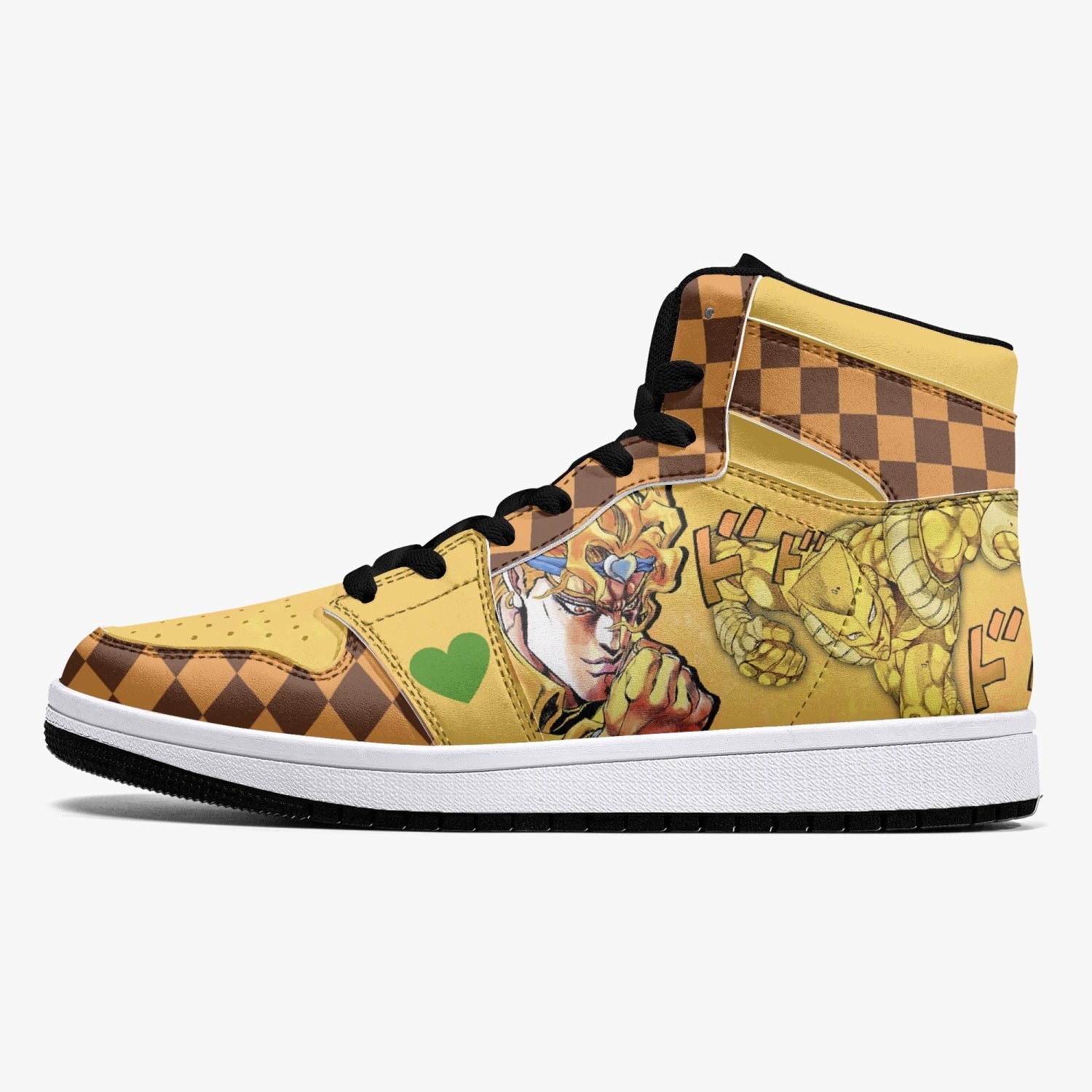 Alternative view of Dio Brando vs Jotaro Kujo JoJo's Bizarre Adventure Custom Sneaker Mid 1 Basketball Shoes - Otaku Hall