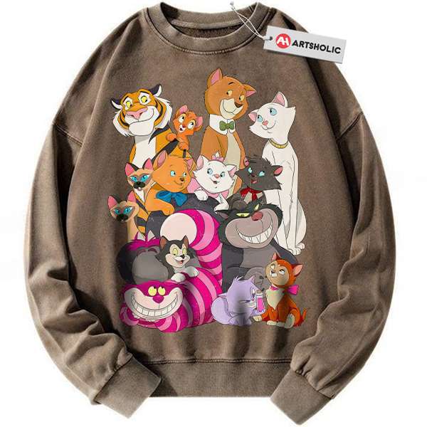 Alternative view of Disney Cat Sweatshirt, Animated Sweatshirt, Vintage Sweater