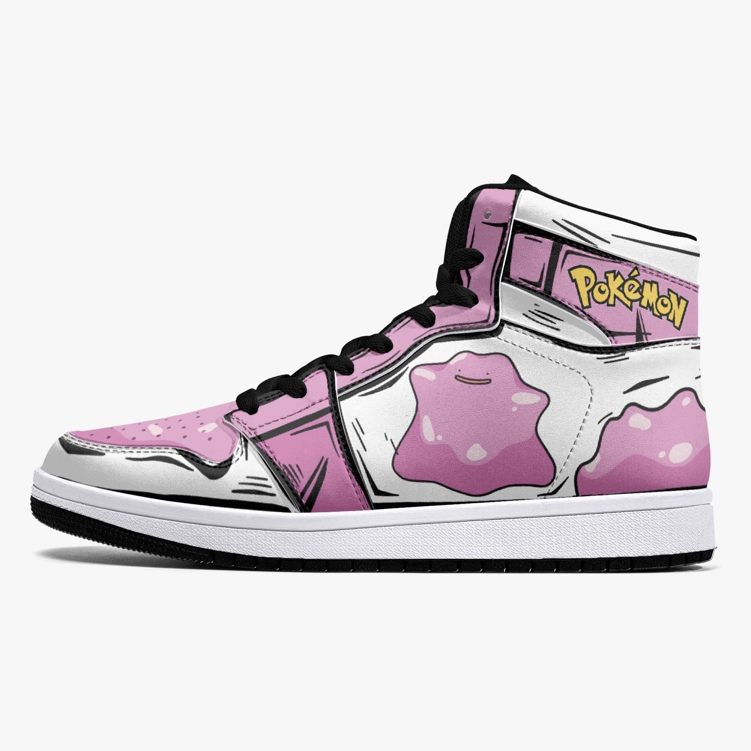Alternative view of Ditto Pokemon Custom Sneaker Mid 1 Basketball Shoes - Otaku Hall