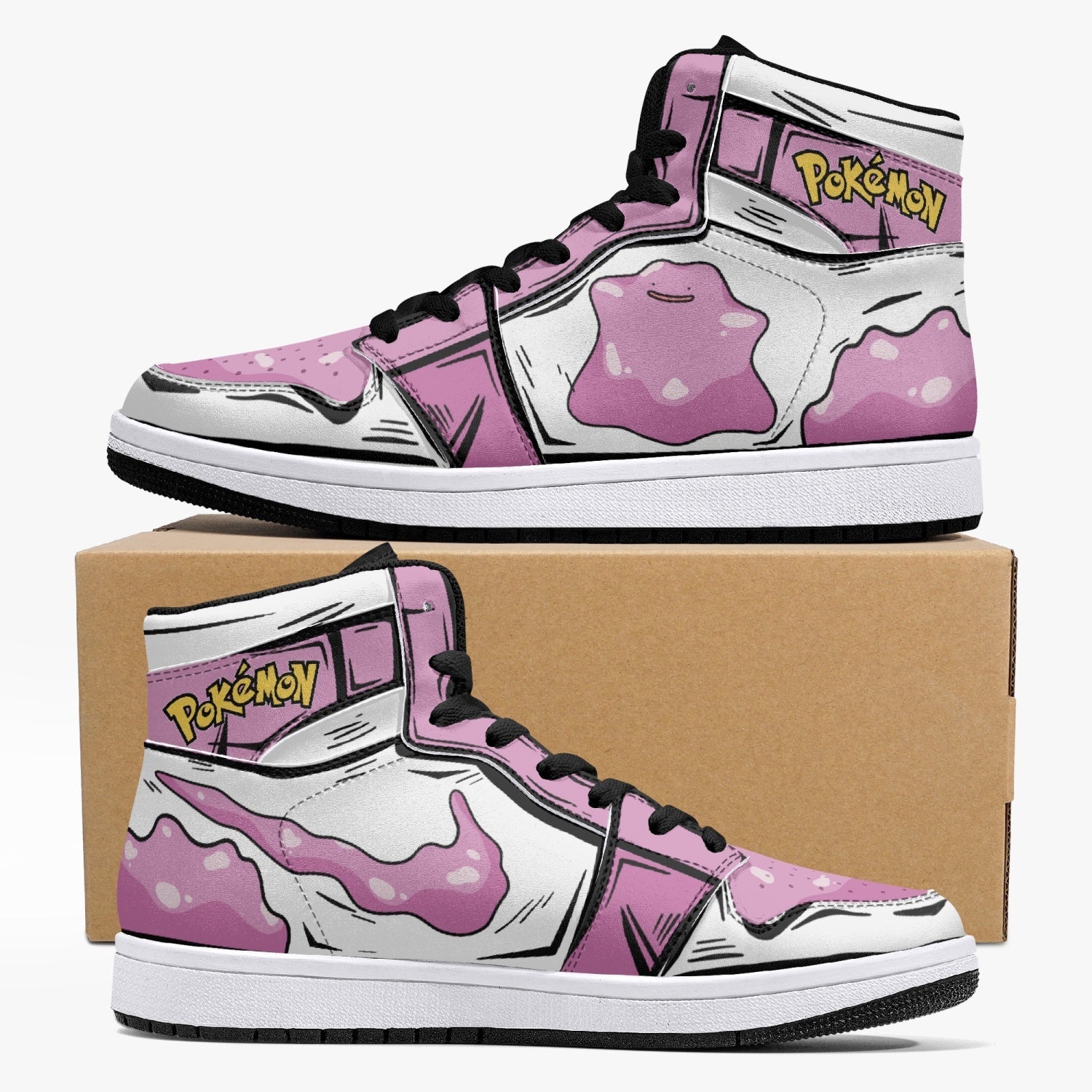 Ditto Pokemon Custom Sneaker Mid 1 Basketball Shoes - Otaku Hall