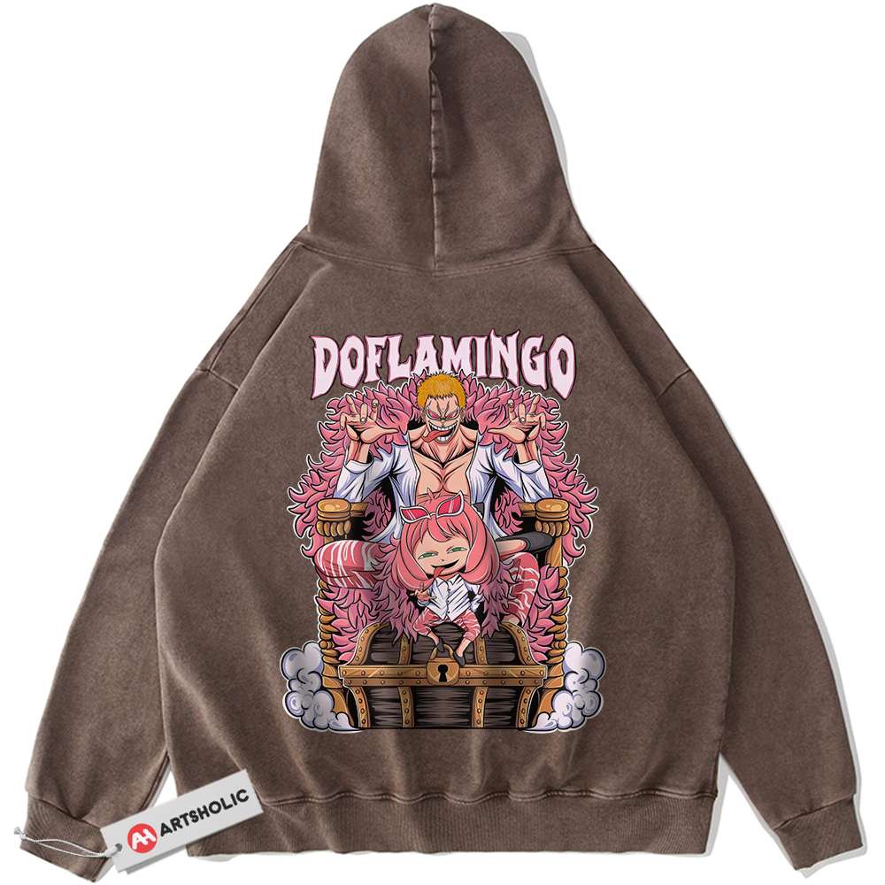 Alternative view of Doflamingo Hoodie, One Piece Hoodie, Anya Forger Hoodie, Spy x Family Hoodie, Anime Hoodie, Vintage Hoodie