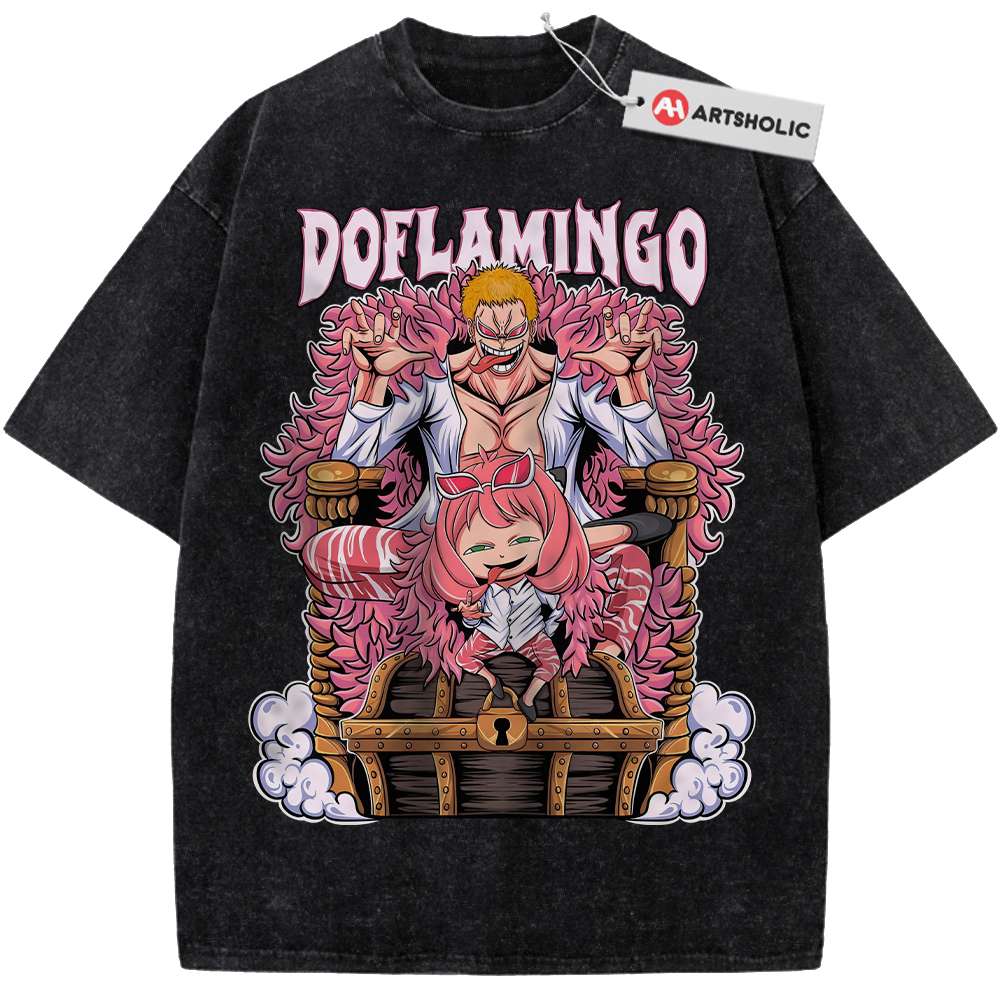 Alternative view of Doflamingo Shirt, One Piece Shirt, Anya Forger Shirt, Spy x Family Shirt, Anime Shirt, Vintage Tee