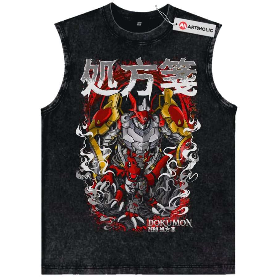 Alternative view of Dokumon Tank Top, Digimon Tank Top, Anime Tank Top, Vintage Tank Top