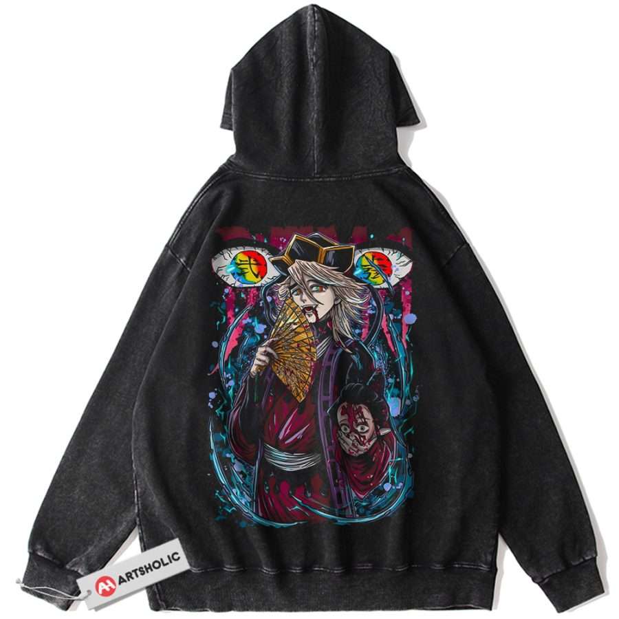 Alternative view of Doma Hoodie, Demon Slayer Hoodie, Anime Hoodie, Vintage Hoodie