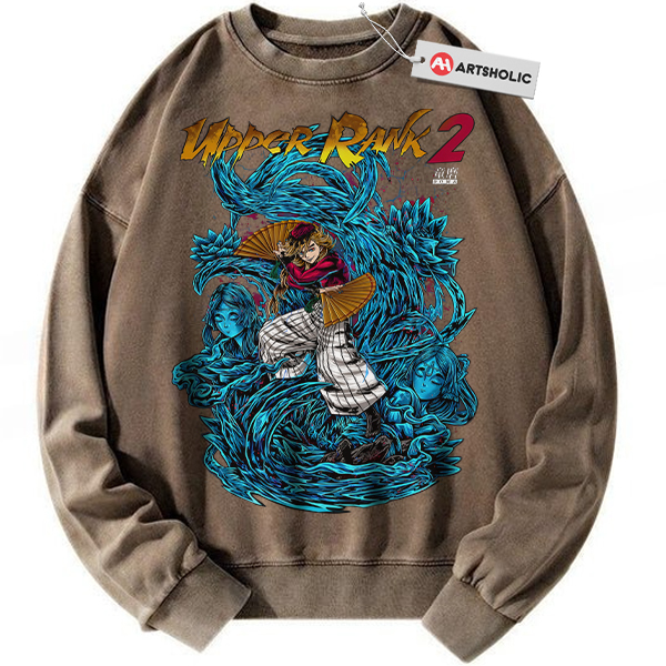 Alternative view of Doma Sweatshirt, Demon Slayer Sweatshirt, Kimetsu no Yaiba Sweatshirt, Anime Sweatshirt, Vintage Sweatshirt