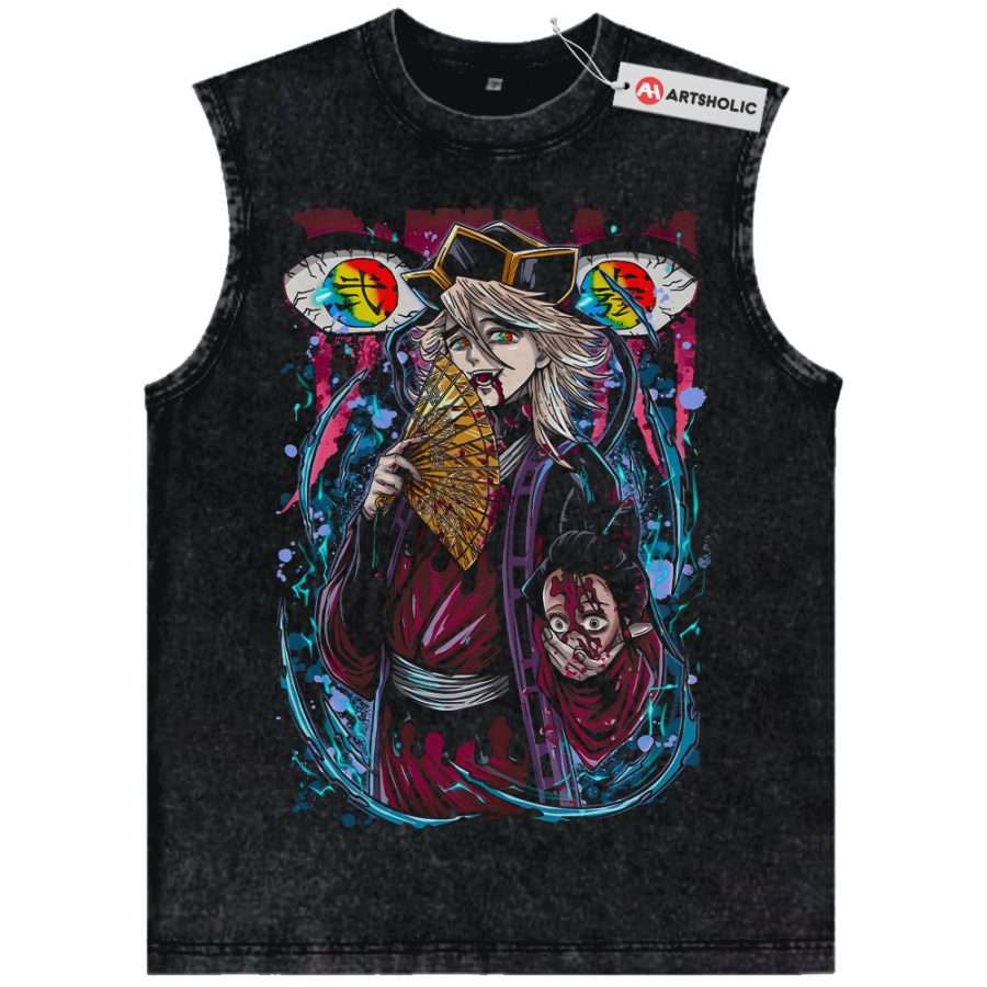 Alternative view of Doma Tank Top, Demon Slayer Tank Top, Anime Tank Top, Vintage Tank Top