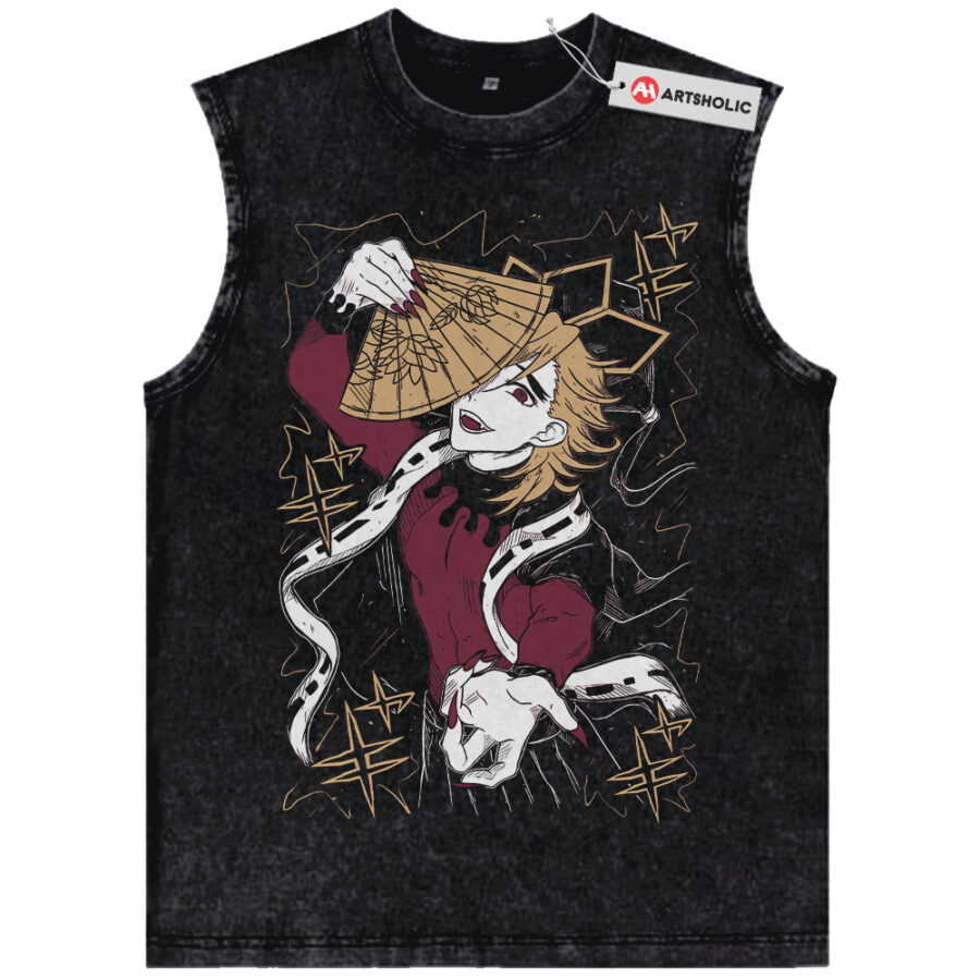 Alternative view of Doma Tank Top, Demon Slayer Tank Top, Anime Tank Top, Vintage Tank Top