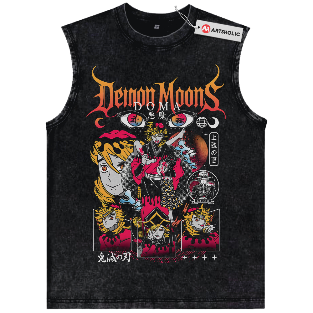 Doma Tank Top, Demon Slayer Tank Top, Kimetsu no Yaiba Tank Top, Anime Tank Top, Vintage Tank Top