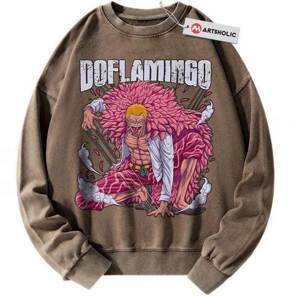 Alternative view of Donquixote Doflamingo Sweatshirt, One Piece Sweatshirt, Anime Sweatshirt, Vintage Sweater