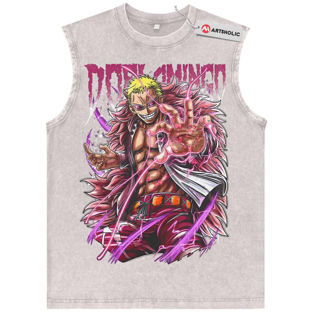 Alternative view of Donquixote Doflamingo Tank Top, One Piece Tank Top, Anime Tank Top, Vintage Tank Top