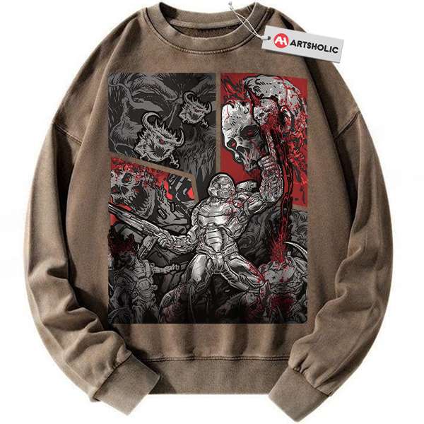 Alternative view of DOOM Eternal Sweatshirt, Game Sweatshirt, Vintage Sweater