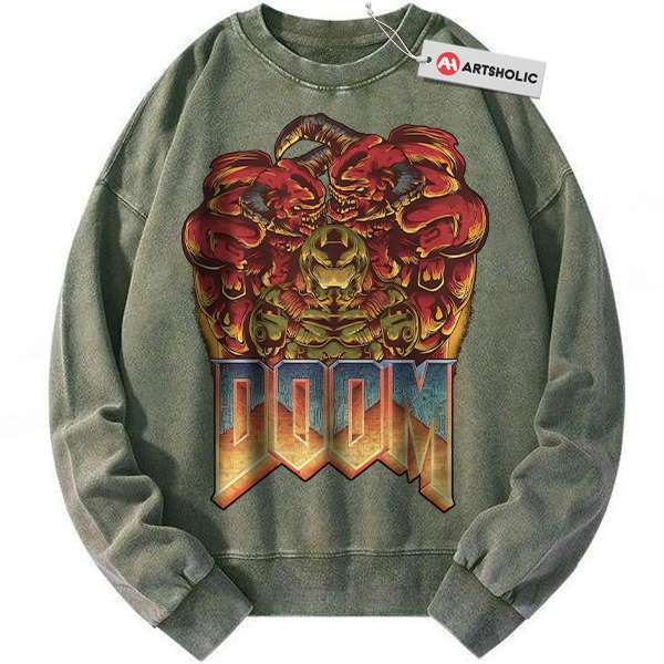 Alternative view of DOOM Eternal Sweatshirt, Game Sweatshirt, Vintage Sweater