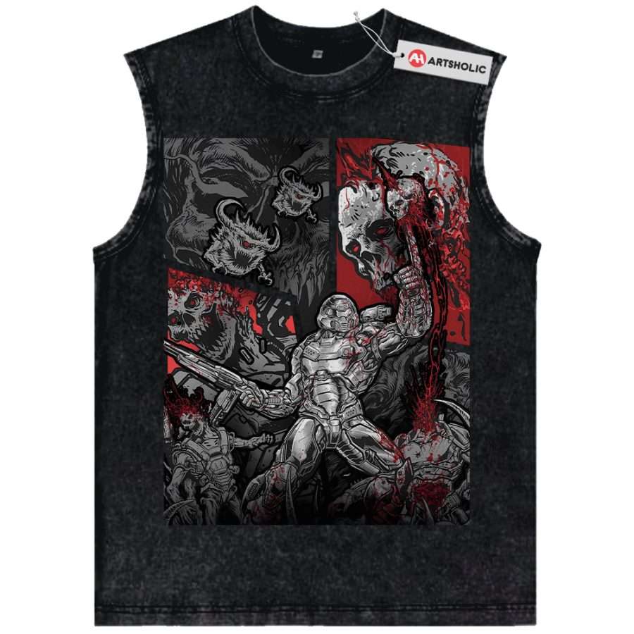 Alternative view of DOOM Eternal Tank Top, Game Tank Top, Vintage Tank Top