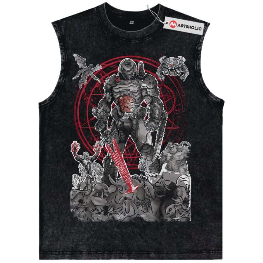 Alternative view of DOOM Eternal Tank Top, Game Tank Top, Vintage Tank Top
