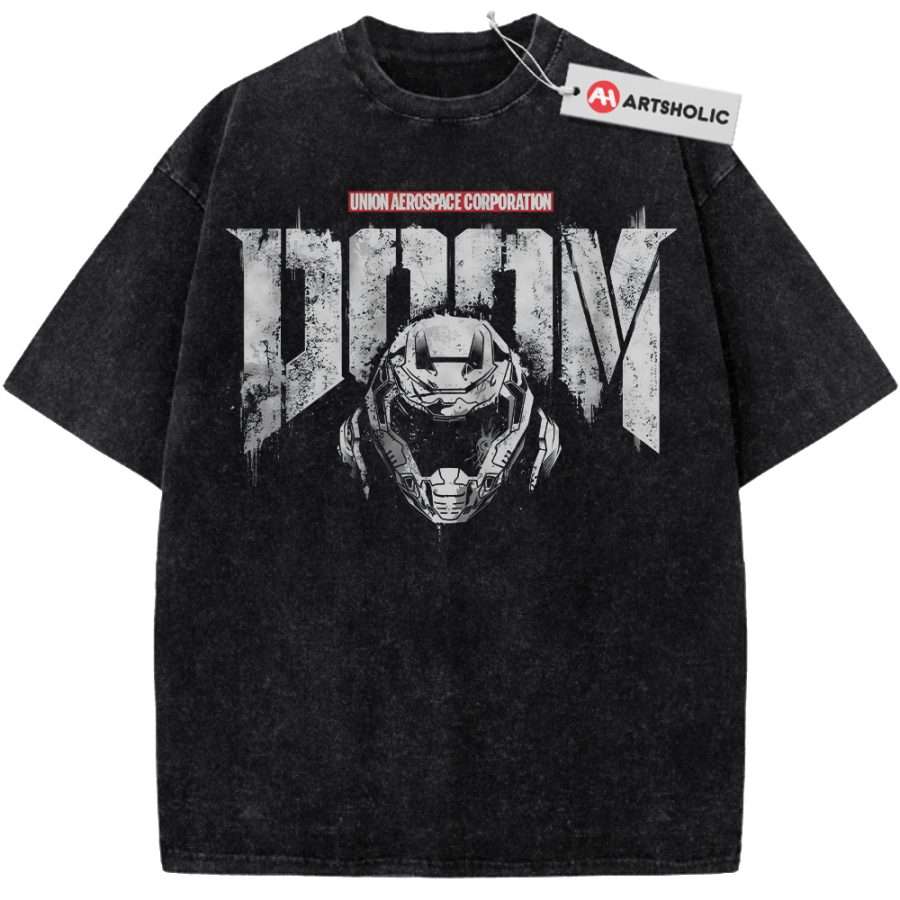 Alternative view of Doomguy Shirt, Doom Shirt, Game Shirt, Vintage T-Shirt